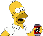 Homer bebiendo cerveza