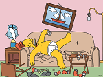 Homer tirado en el sofá